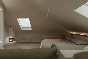 Интерьер спальни с нишей с подсветкой и с подсветкой  смотреть на Basicdecor