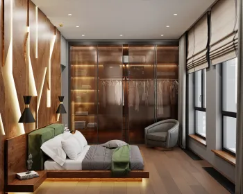 Интерьер cветильниками над кроватью в современном стиле смотреть на Basicdecor