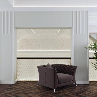 Интерьер гостиной с жалюзи  смотреть на Basicdecor