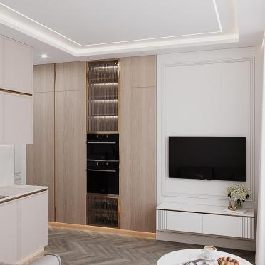 Интерьер гостиной с нишей с подсветкой и с подсветкой  смотреть на Basicdecor