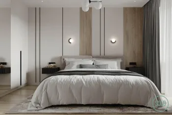Интерьер спальни cветильниками над кроватью  смотреть на Basicdecor