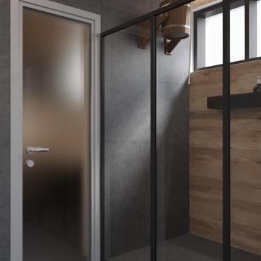 Интерьер с зеркалом на двери  смотреть на Basicdecor