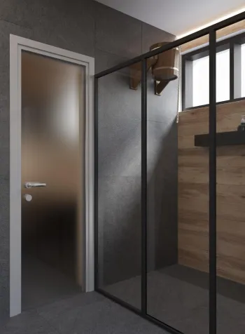 Интерьер с зеркалом на двери  смотреть на Basicdecor