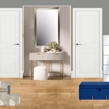 Интерьер прихожей с зеркалом на двери  смотреть на Basicdecor