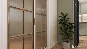 Интерьер с зеркалом на двери в неоклассике смотреть на Basicdecor
