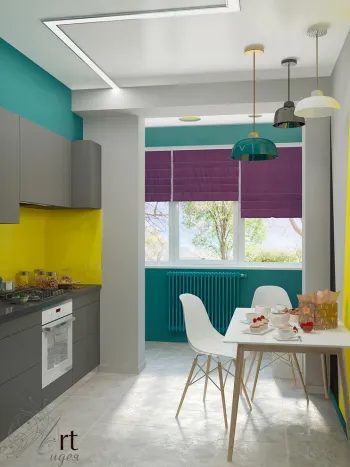 Интерьер кухни с жалюзи  смотреть на Basicdecor