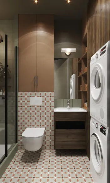 Интерьер ванной с постирочной  смотреть на Basicdecor