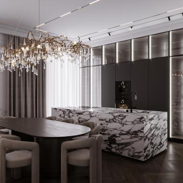 Интерьер кухни c подсветкой  смотреть на Basicdecor