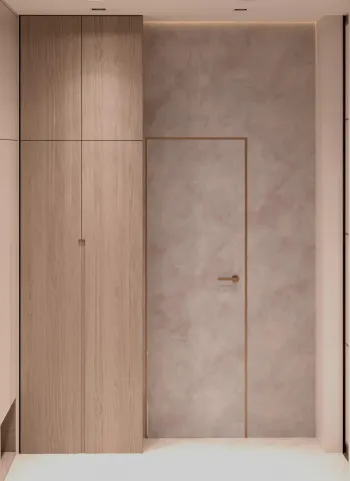 Интерьер с зеркалом на двери  смотреть на Basicdecor