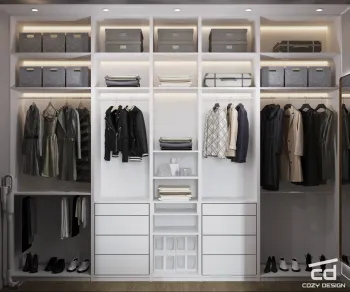 Интерьер гардеробной с гардеробной  смотреть на Basicdecor