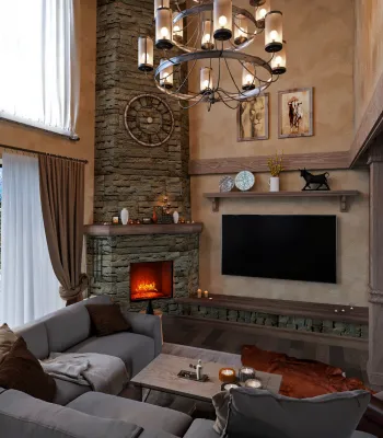 Интерьер гостиной в стиле кантри смотреть на Basicdecor