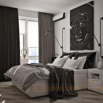 Интерьер спальни в стиле лофт и готическом