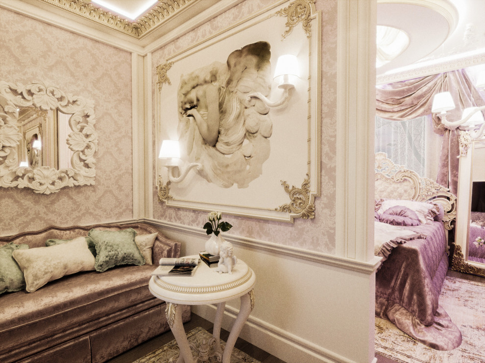 Интерьер спальни в классическом стиле и рококо