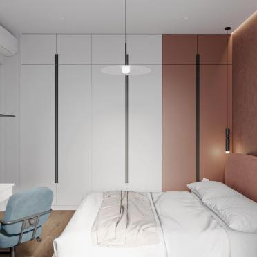 Интерьер спальни cветильниками над кроватью  смотреть на Basicdecor