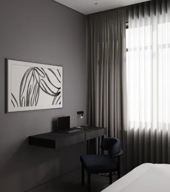 Интерьер спальни cветильниками над кроватью  смотреть на Basicdecor