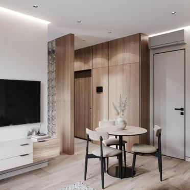 Интерьер гостиной cветовыми линиями и с подсветкой  смотреть на Basicdecor