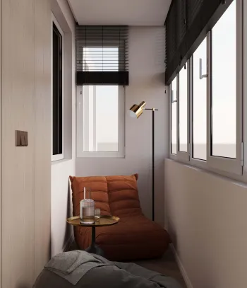 Интерьер балкона с балконом  смотреть на Basicdecor