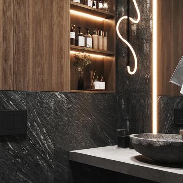 Интерьер ванной c подсветкой  смотреть на Basicdecor