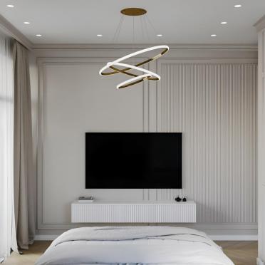 Интерьер спальни cветильниками над кроватью  смотреть на Basicdecor
