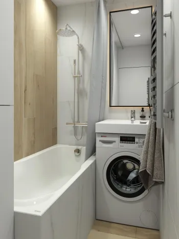 Интерьер ванной cовмещенным санузлом  смотреть на Basicdecor