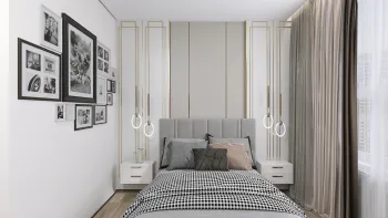 Интерьер спальни cветильниками над кроватью  смотреть на Basicdecor