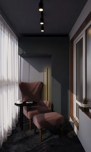 Интерьер балкона c подсветкой  смотреть на Basicdecor
