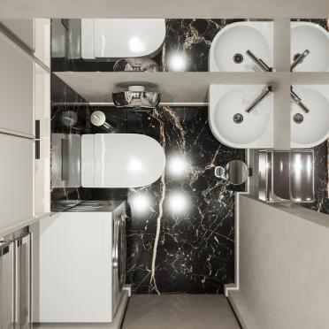 Интерьер ванной и столовой  смотреть на Basicdecor