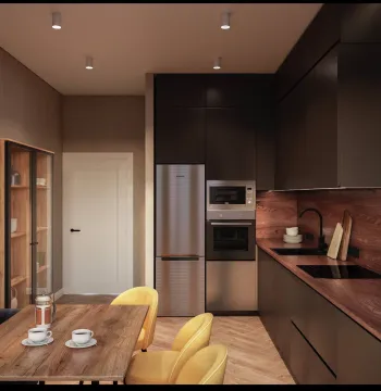 Интерьер кухни c подсветкой  смотреть на Basicdecor