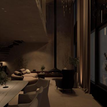 Интерьер гостиной c подсветкой  смотреть на Basicdecor