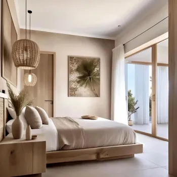 Интерьер спальни cветильниками над кроватью  смотреть на Basicdecor