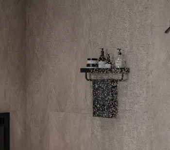Интерьер ванной с душевой из плитки  смотреть на Basicdecor