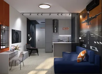 Интерьер гостиной c подсветкой  смотреть на Basicdecor