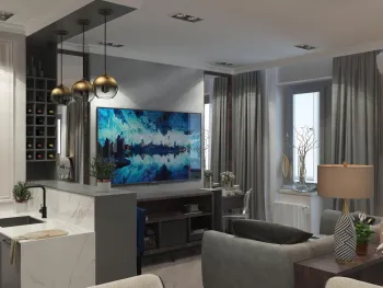 Интерьер гостиной  смотреть на Basicdecor