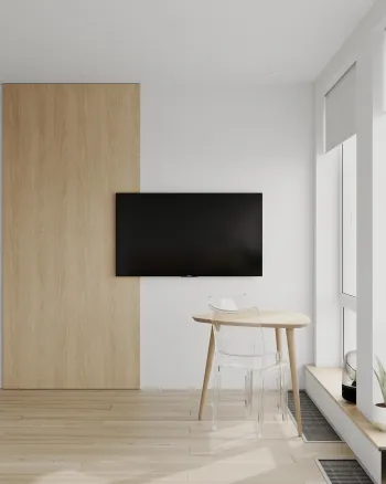 Интерьер гостиной с телевизором на стене в современном стиле смотреть на Basicdecor
