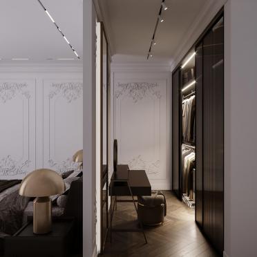 Интерьер спальни cветовыми линиями  смотреть на Basicdecor