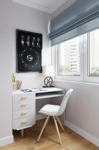 Интерьер c рабочим местом в современном стиле смотреть на Basicdecor