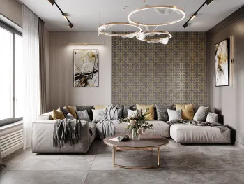 Интерьер гостиной с аркой в неоклассике смотреть на Basicdecor