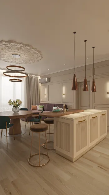 Интерьер кухни в неоклассике смотреть на Basicdecor