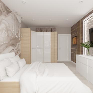 Интерьер спальни с шкафом над кроватью  смотреть на Basicdecor