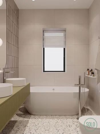 Интерьер ванной с жалюзи  смотреть на Basicdecor