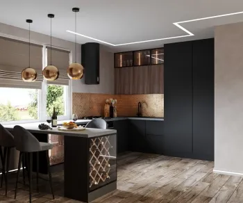 Интерьер кухни c подсветкой  смотреть на Basicdecor