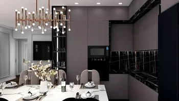Интерьер кухни c рабочим местом и с подсветкой  смотреть на Basicdecor