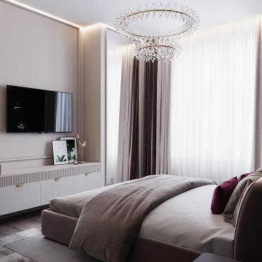 Интерьер спальни cветильниками над кроватью  смотреть на Basicdecor