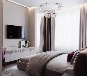 Интерьер спальни cветильниками над кроватью  смотреть на Basicdecor