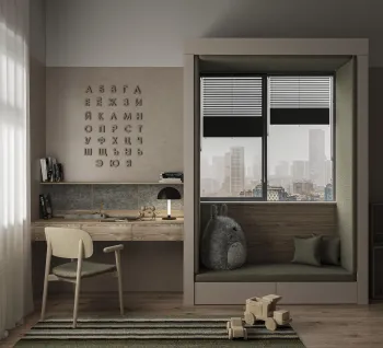 Интерьер детской с жалюзи и дверными жалюзи  смотреть на Basicdecor
