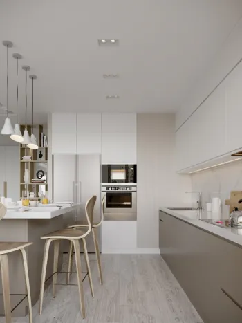 Интерьер кухни c рабочим местом в современном стиле смотреть на Basicdecor