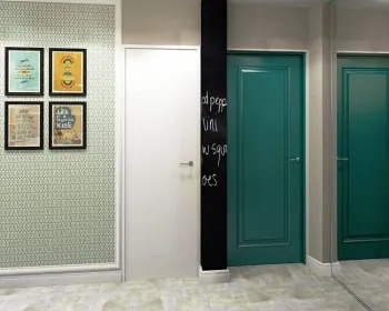 Интерьер с дверными жалюзи в современном стиле смотреть на Basicdecor