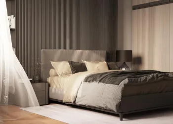 Интерьер спальни cветильниками над кроватью  смотреть на Basicdecor