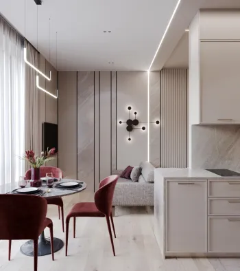Интерьер гостиной cветовыми линиями  смотреть на Basicdecor
