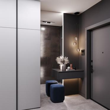 Интерьер прихожей с нишей с подсветкой и с подсветкой  смотреть на Basicdecor